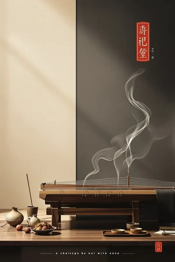 嫩草影院《古琴记》竖版海报，音乐 / 非遗